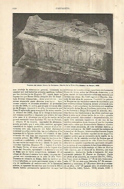 Otros art&iacute;culos de coleccionismo en papel: LAMINA ESPASA 28429: Sepulcro del obispo Alonso de Cartagena - Varios