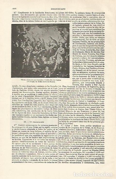Otros art&iacute;culos de coleccionismo en papel: LAMINA ESPASA 28459: Vision celeste de San Francisco - Varios