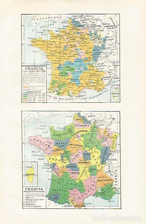 Otros art&iacute;culos de coleccionismo en papel: LAMINA ESPASA 28470: Mapas historicos de Francia - Varios