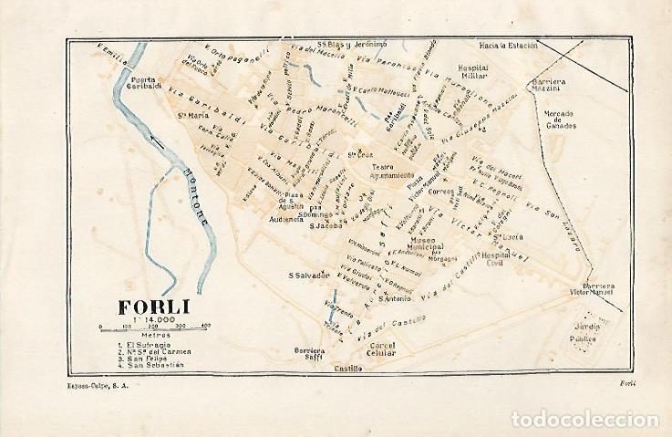 Otros art&iacute;culos de coleccionismo en papel: LAMINA ESPASA 28557: Plano de Forli - Varios