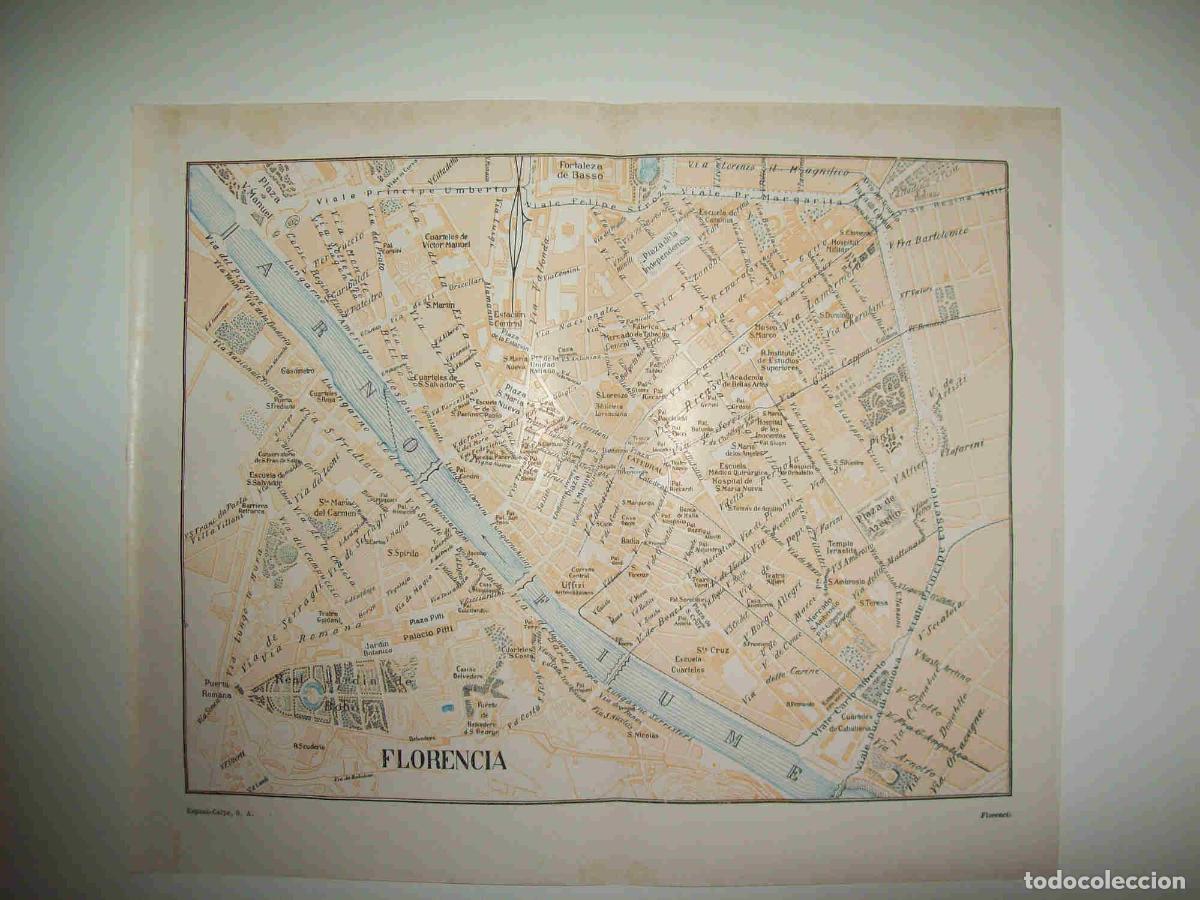 Otros art&iacute;culos de coleccionismo en papel: LAMINA ESPASA 28589: Plano de Florencia - Varios