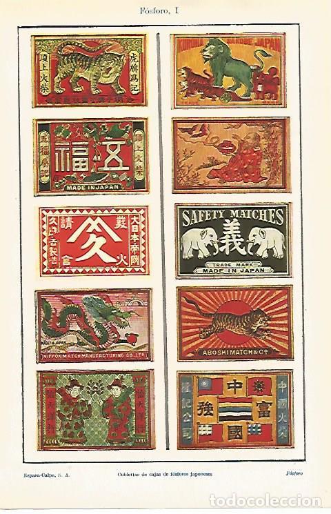 Otros art&iacute;culos de coleccionismo en papel: LAMINA ESPASA 28576: Cubiertas de cajas de fosforos de Japon - Varios