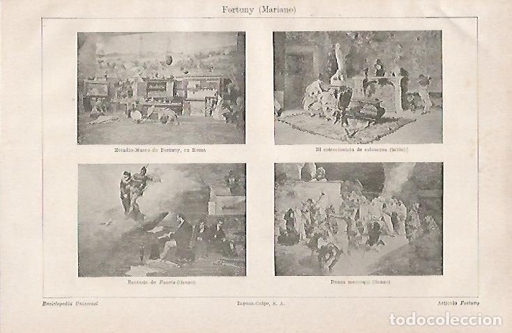 Otros art&iacute;culos de coleccionismo en papel: LAMINA ESPASA 28573: Obras de Mariano Fortuny - Varios