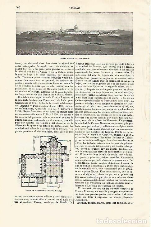 Otros art&iacute;culos de coleccionismo en papel: LAMINA ESPASA 28623: Vista de Ciudad Rodrigo Salamanca - Varios