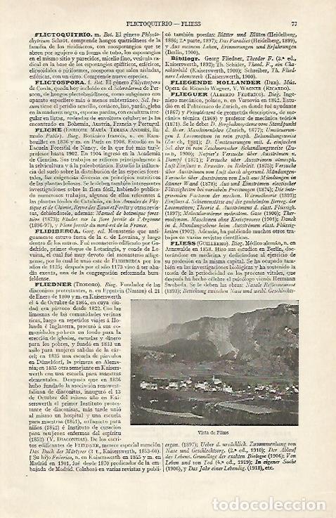 Otros art&iacute;culos de coleccionismo en papel: LAMINA ESPASA 28598: Vista de Flims Suiza - Varios