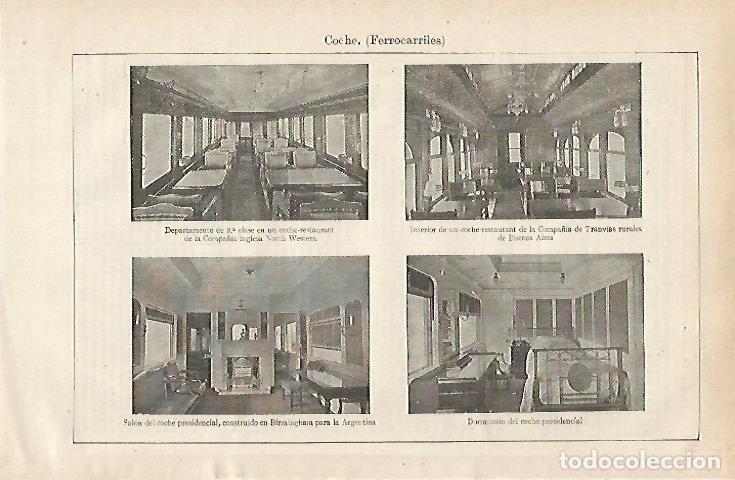 Otros art&iacute;culos de coleccionismo en papel: LAMINA ESPASA 28690: Interior de ferrocarriles - Varios