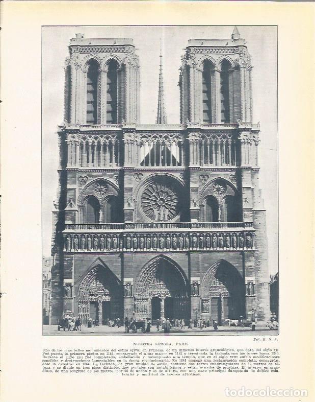 Outros artigos de papel: LAMINA 21085: Notre Dame de Paris - Beltran y Rozpide