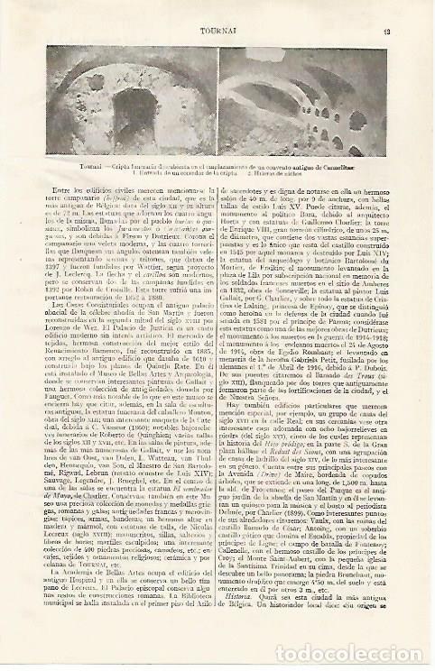 Otros art&iacute;culos de coleccionismo en papel: LAMINA ESPASA 28715: Cripta funeraria de Tournai Francia - Varios