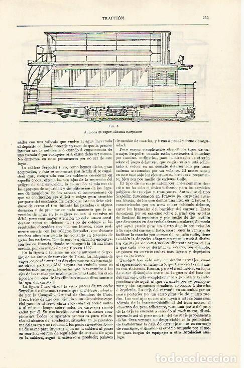 Otros art&iacute;culos de coleccionismo en papel: LAMINA ESPASA 28730: Autobus de vapor sistema Sepollet - Varios