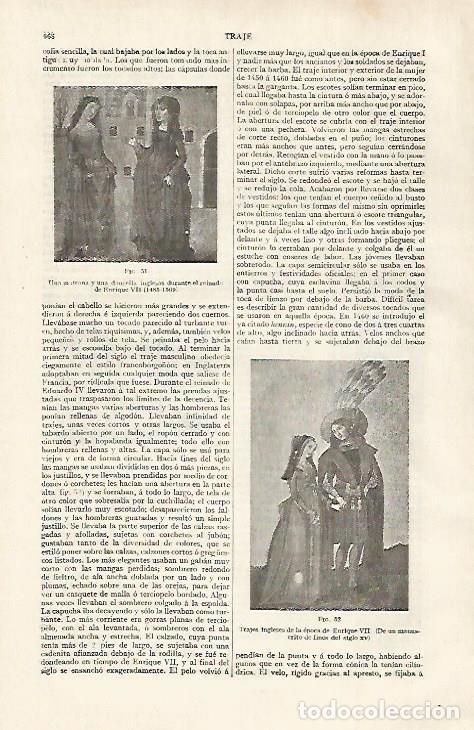 Otros art&iacute;culos de coleccionismo en papel: LAMINA ESPASA 28783: Vestidos ingleses del siglo XV - Varios