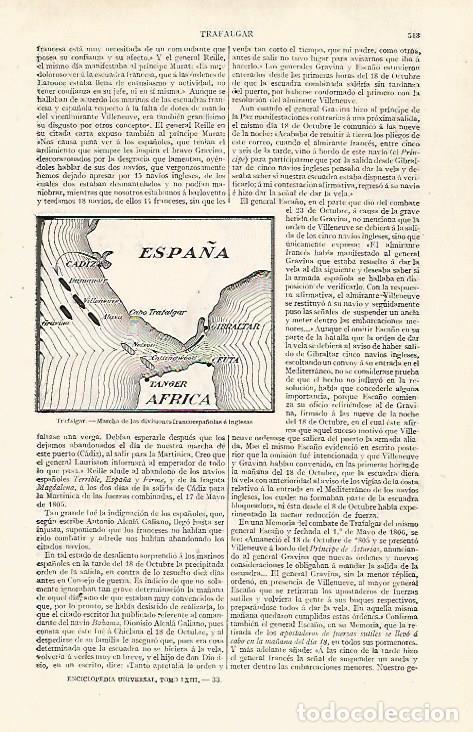 Otros art&iacute;culos de coleccionismo en papel: LAMINA ESPASA 28760: Mapa de las tropas en Trafalgar - Varios