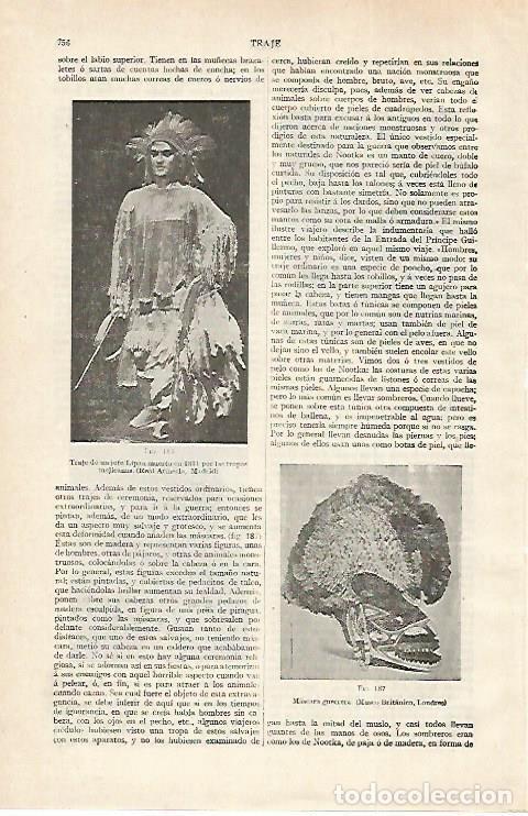 Otros art&iacute;culos de coleccionismo en papel: LAMINA ESPASA 28819: Traje de un jefe Lipan muerto en 1831 - Varios