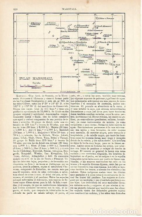 Otros art&iacute;culos de coleccionismo en papel: LAMINA ESPASA 1119: Mapa de las Islas Marshall Oceania - Varios Autores