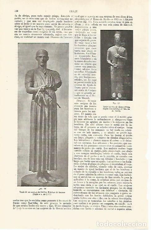 Otros art&iacute;culos de coleccionismo en papel: LAMINA ESPASA 28777: Traje de un auriga romano - Varios