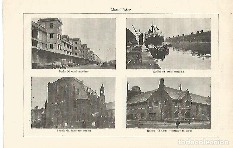 Otros art&iacute;culos de coleccionismo en papel: LAMINA ESPASA 18602: Vistas de Manchester - Varios