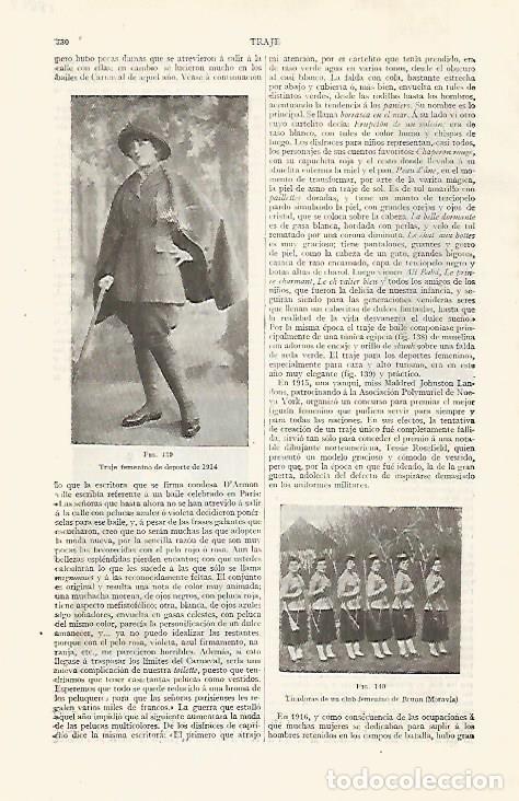 Otros art&iacute;culos de coleccionismo en papel: LAMINA ESPASA 28808: Traje femenino de deporte de 1914 - Varios