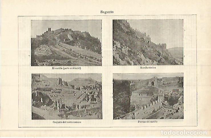 Otros art&iacute;culos de coleccionismo en papel: LAMINA ESPASA 17149: Vistas de Sagunto Valencia - Varios