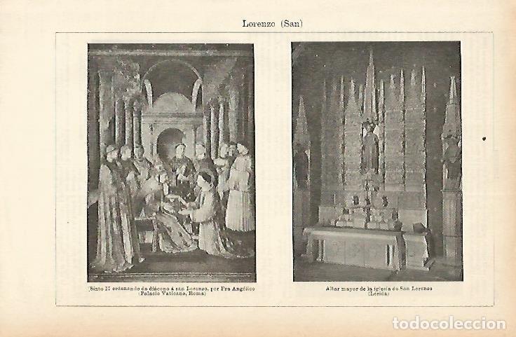 Otros art&iacute;culos de coleccionismo en papel: LAMINA ESPASA 1874: Representaciones de San Lorenzo - Varios Autores