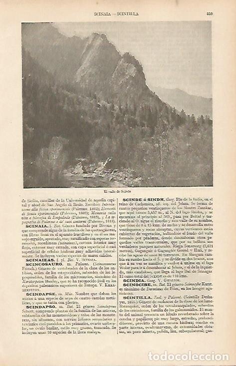 Otros art&iacute;culos de coleccionismo en papel: LAMINA ESPASA 19596: Valle de Scinde India - Varios