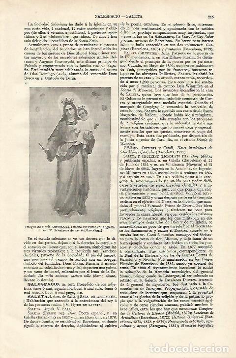 Otros art&iacute;culos de coleccionismo en papel: LAMINA ESPASA 18178: Maria Auxiliadora en la iglesia de los Salesianos de Barcelona - Varios