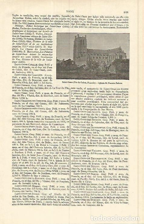 Otros art&iacute;culos de coleccionismo en papel: LAMINA ESPASA 17210: Iglesia de Saint Omer Francia - Varios