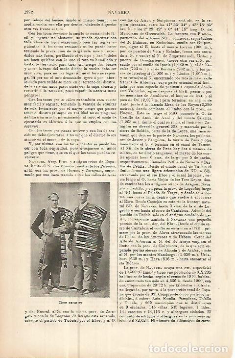 Otros art&iacute;culos de coleccionismo en papel: LAMINA ESPASA 10759: Tipos de Navarra - Varios