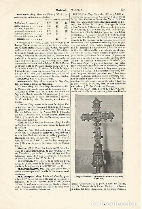 Otros art&iacute;culos de coleccionismo en papel: LAMINA ESPASA 18580: Cruz de la parroquia de Malpica Toledo - Varios