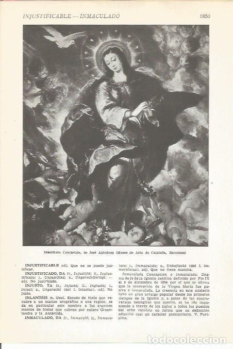 Otros art&iacute;culos de coleccionismo en papel: LAMINA 22321: Inmaculada Concepcion, por Jose Antolinez - VVAA