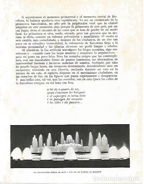 Otros art&iacute;culos de coleccionismo en papel: LAMINA 10436: Fuentes de Montjuic Barcelona - Josep Pla