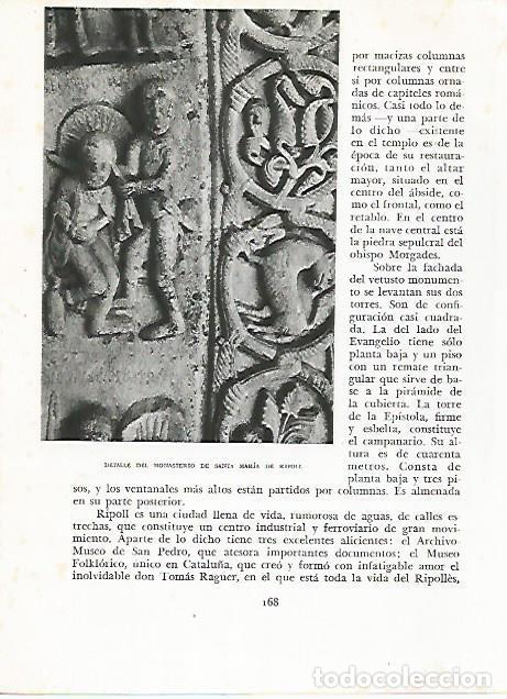 Otros art&iacute;culos de coleccionismo en papel: LAMINA 10505: Detalle del Monasterio de Santa Maria de Ripoll - Josep Pla
