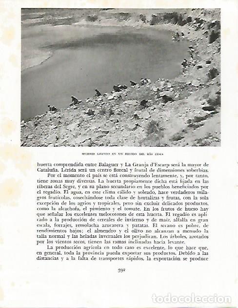 Otros art&iacute;culos de coleccionismo en papel: LAMINA 10596: Mujeres lavando en el rio Cinca - Josep Pla