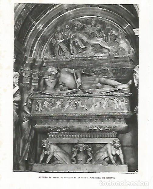 Otros art&iacute;culos de coleccionismo en papel: LAMINA 10593: Sepulcro de Ramon de Cardona en Bellpuig - Josep Pla