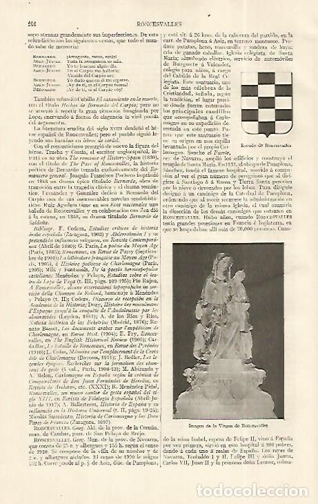 Otros art&iacute;culos de coleccionismo en papel: LAMINA ESPASA 19228: Virgen de Roncesvalles - Varios