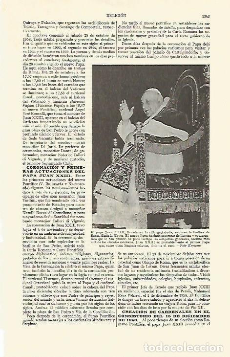 Otros art&iacute;culos de coleccionismo en papel: LAMINA ESPASA 21853: El Papa Juan XXIII - Varios