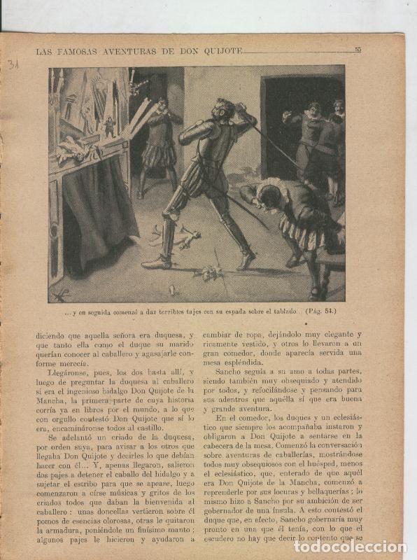 Otros art&iacute;culos de coleccionismo en papel: Las famosas aventuras de Don Quijote lamina 31 - Varios