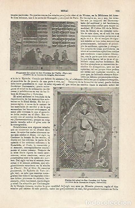 Otros art&iacute;culos de coleccionismo en papel: LAMINA ESPASA 24091: Misal de Sant Cugat del Valles - Varios