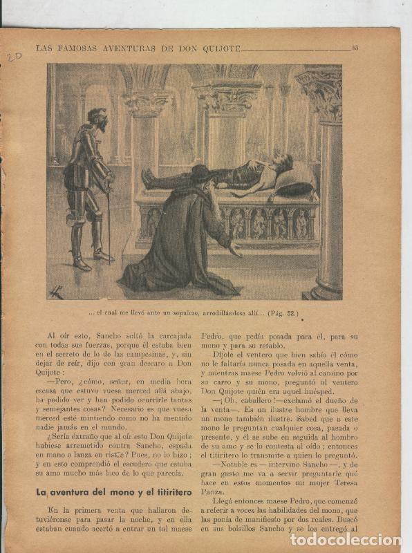 Otros art&iacute;culos de coleccionismo en papel: Las famosas aventuras de Don Quijote lamina 20 - Varios