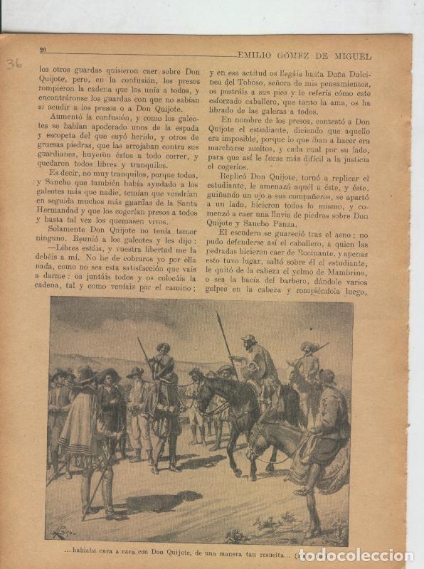 Otros art&iacute;culos de coleccionismo en papel: Las famosas aventuras de Don Quijote lamina 36 - Varios