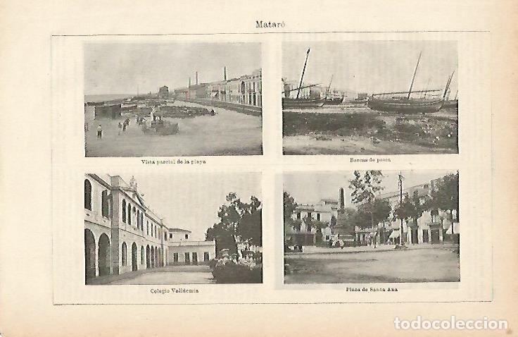 Otros art&iacute;culos de coleccionismo en papel: LAMINA ESPASA 1176: Vistas de Mataro Barcelona - Varios Autores