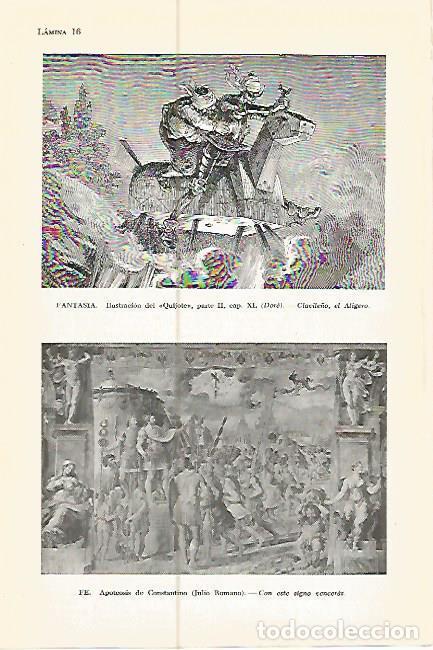 Otros art&iacute;culos de coleccionismo en papel: LAMINA 05357: Ilustracion del Quijote y Apoteosis de Constantino por Romano - Varios