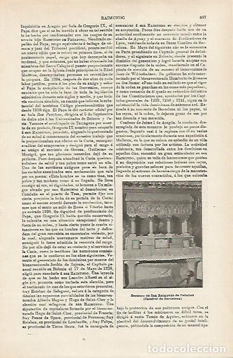 Otros art&iacute;culos de coleccionismo en papel: LAMINA ESPASA 15919: Sepulcro de San Raimundo de Pe&ntilde;afort en la Catedral de Barcelona - Varios