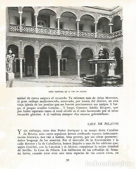 Otros art&iacute;culos de coleccionismo en papel: LAMINA 10711: Patio de la Casa de Pilatos en Sevilla - Jose Maria Peman. Fotografias de Ramon Dimas
