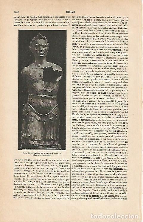 Otros art&iacute;culos de coleccionismo en papel: LAMINA ESPASA 2869: Julio Cesar estatua de bronce del siglo XVI - Varios Autores