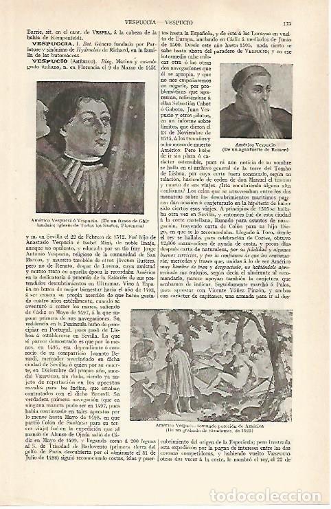Otros art&iacute;culos de coleccionismo en papel: LAMINA ESPASA 28860: Retrato de Vespucio - Varios