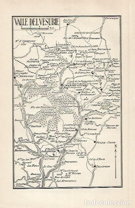 Otros art&iacute;culos de coleccionismo en papel: LAMINA ESPASA 28865: Mapa del Valle del Vesubie Francia - Varios