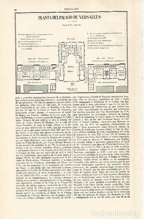 Otros art&iacute;culos de coleccionismo en papel: LAMINA ESPASA 28837: Planta de la planta baja del Palacio de Versalles - Varios