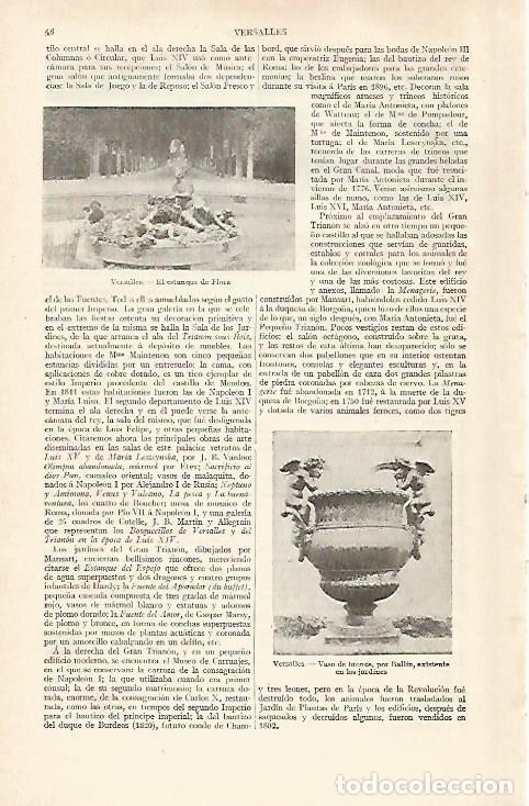 Otros art&iacute;culos de coleccionismo en papel: LAMINA ESPASA 28844: Estanque de Flora y Vaso de Bronce en Versalles - Varios