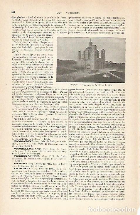 Otros art&iacute;culos de coleccionismo en papel: LAMINA ESPASA 28907: Santuario de la Virgen de Vico en Vicoforte Italia - Varios