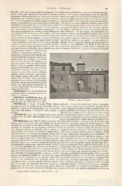 Otros art&iacute;culos de coleccionismo en papel: LAMINA ESPASA 28874: Puerta Romana en Vetralla Italia - Varios