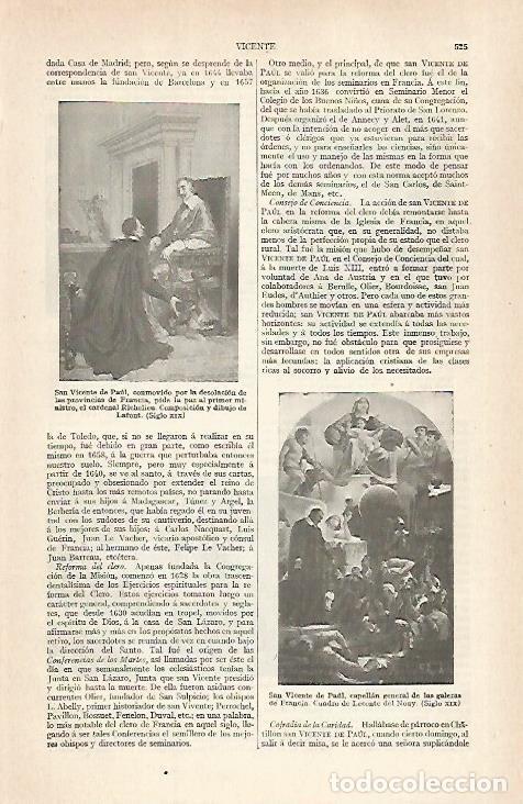 Otros art&iacute;culos de coleccionismo en papel: LAMINA ESPASA 28899: San Vicente de Paul por Lafont - Varios